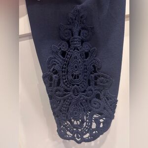 Elegant Navy Cropped Pants